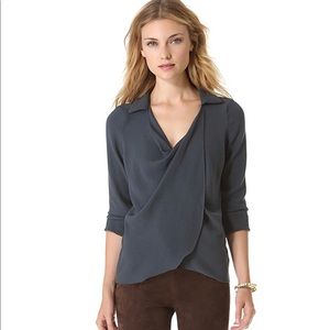 Rory Beca Overlap Silk Blouse XS